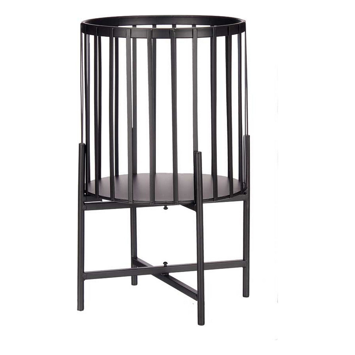 Set of planters 2 Pieces Bars Black Metal