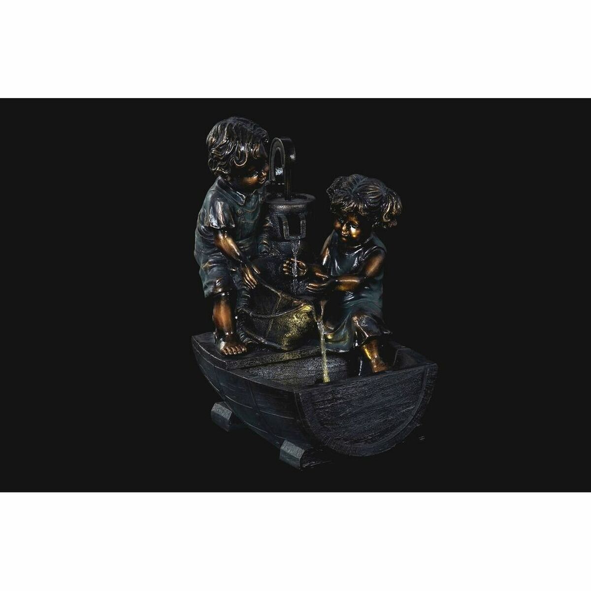 Garden fountain DKD Home Decor Bronze Resin Boys (44 cm)