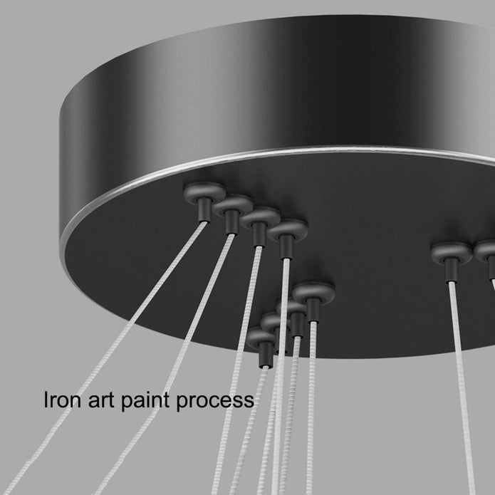 NNEDSZ Gold 4 Rings Minimalist LED Pendant Light Adjustable Circular Chandelier-3